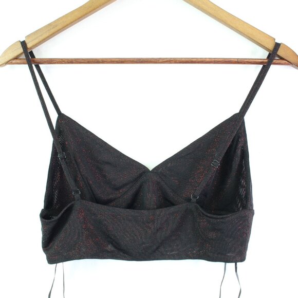 Revolve by the way. Metallic Shimmer Crop Cami Black Red Size S - Picture 7 of 7